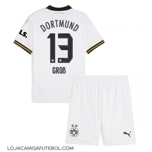 Camisa de Futebol Borussia Dortmund Pascal Gross #13 Equipamento Alternativo Infantil 2024-25 Manga Curta (+ Calças curtas)